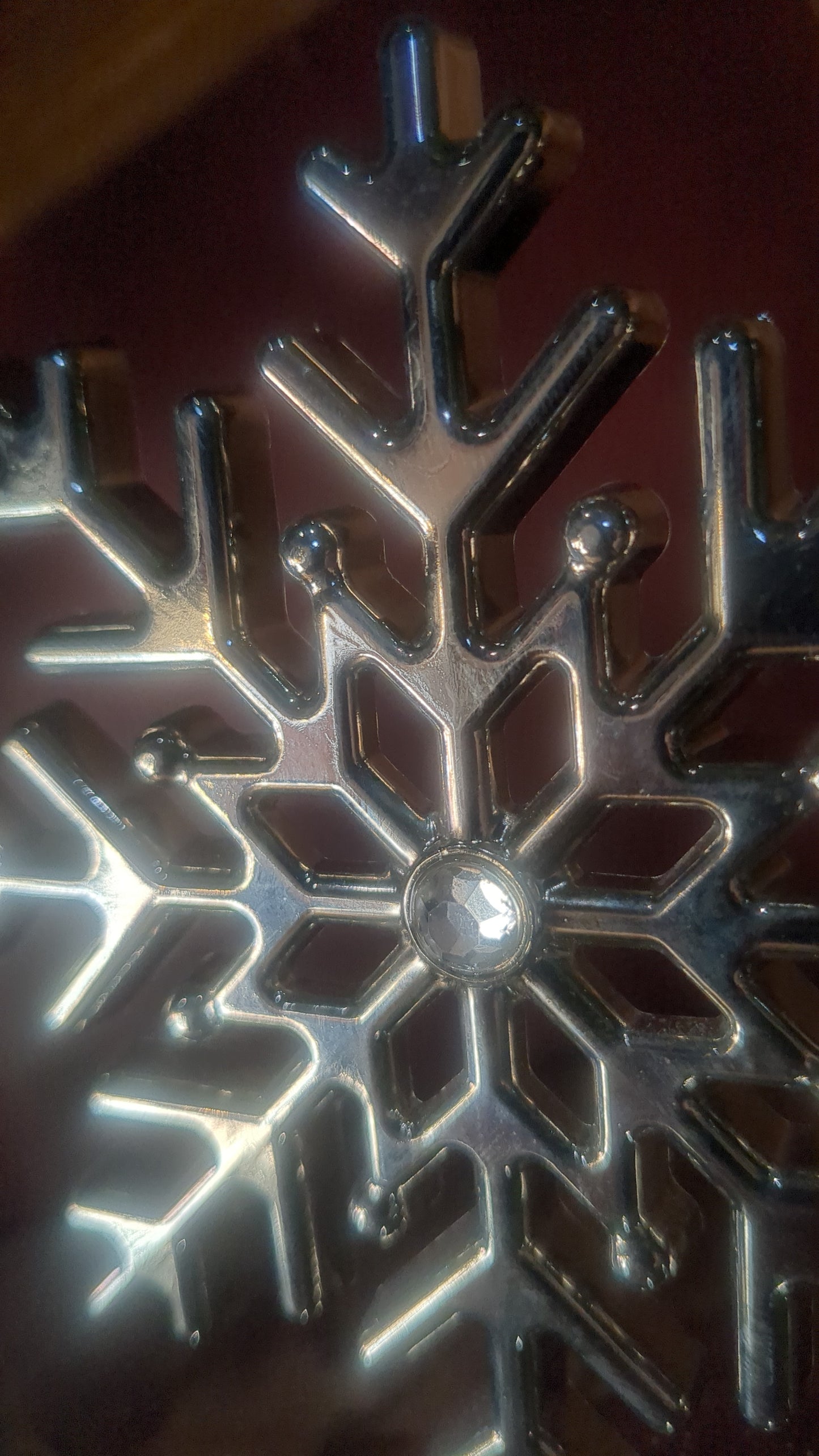 Stocking holder metal snowflake