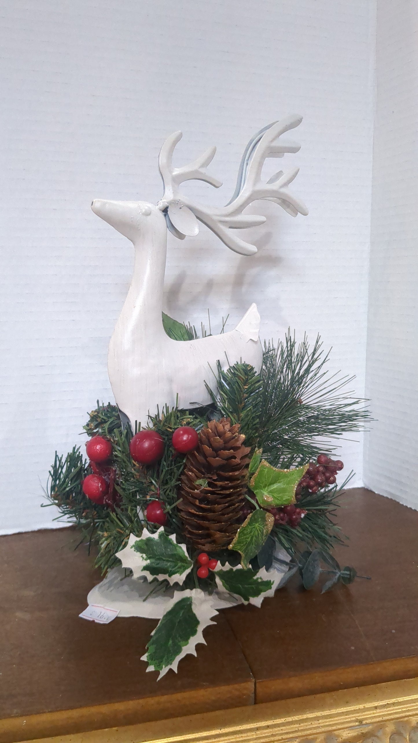 White stag Christmas sculpture